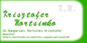 krisztofer mortsinko business card